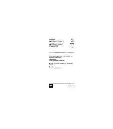 IEC 60094-10 Ed. 1.0 b:1988