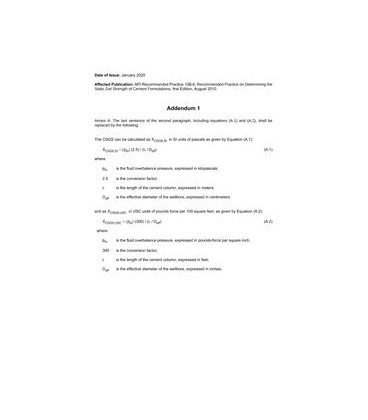 API RP 10B-6 Addendum 1